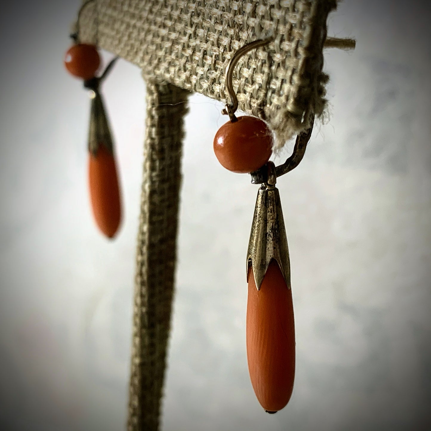 A vintage coral earring