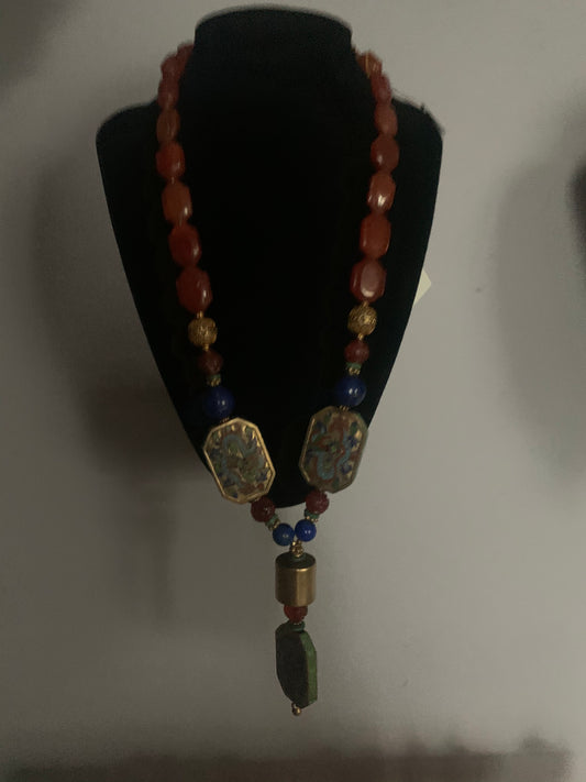 Vintage cloisonné necklace