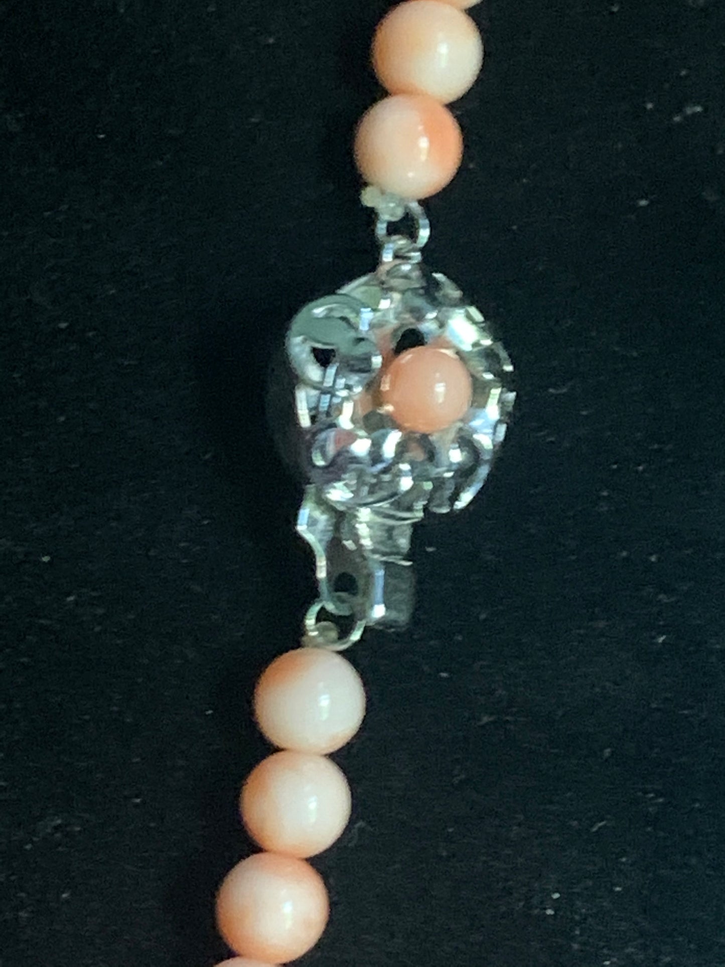 Angel skin coral bead necklace