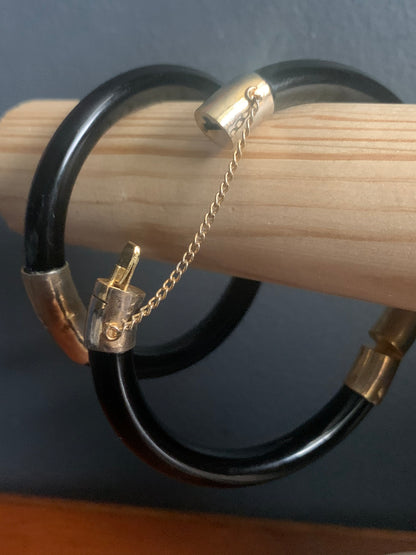 Black jade glass bangles