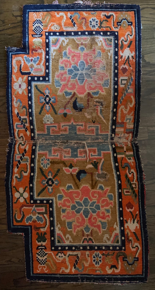 Antique Tibetan saddle rug