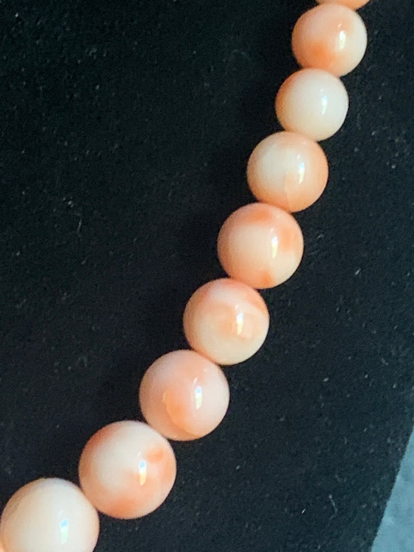 Angel skin coral bead necklace