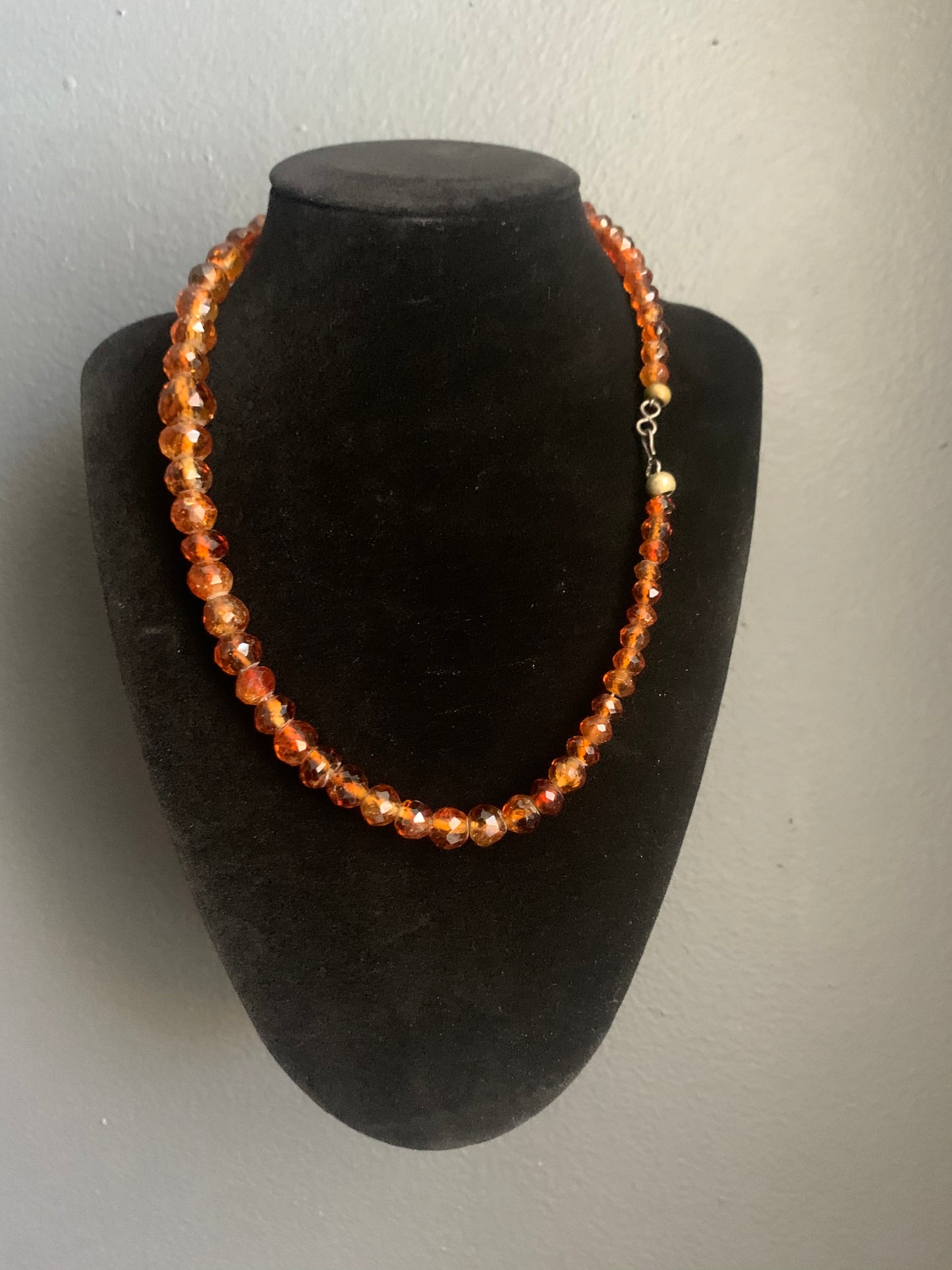 Vintage faceted amber necklace