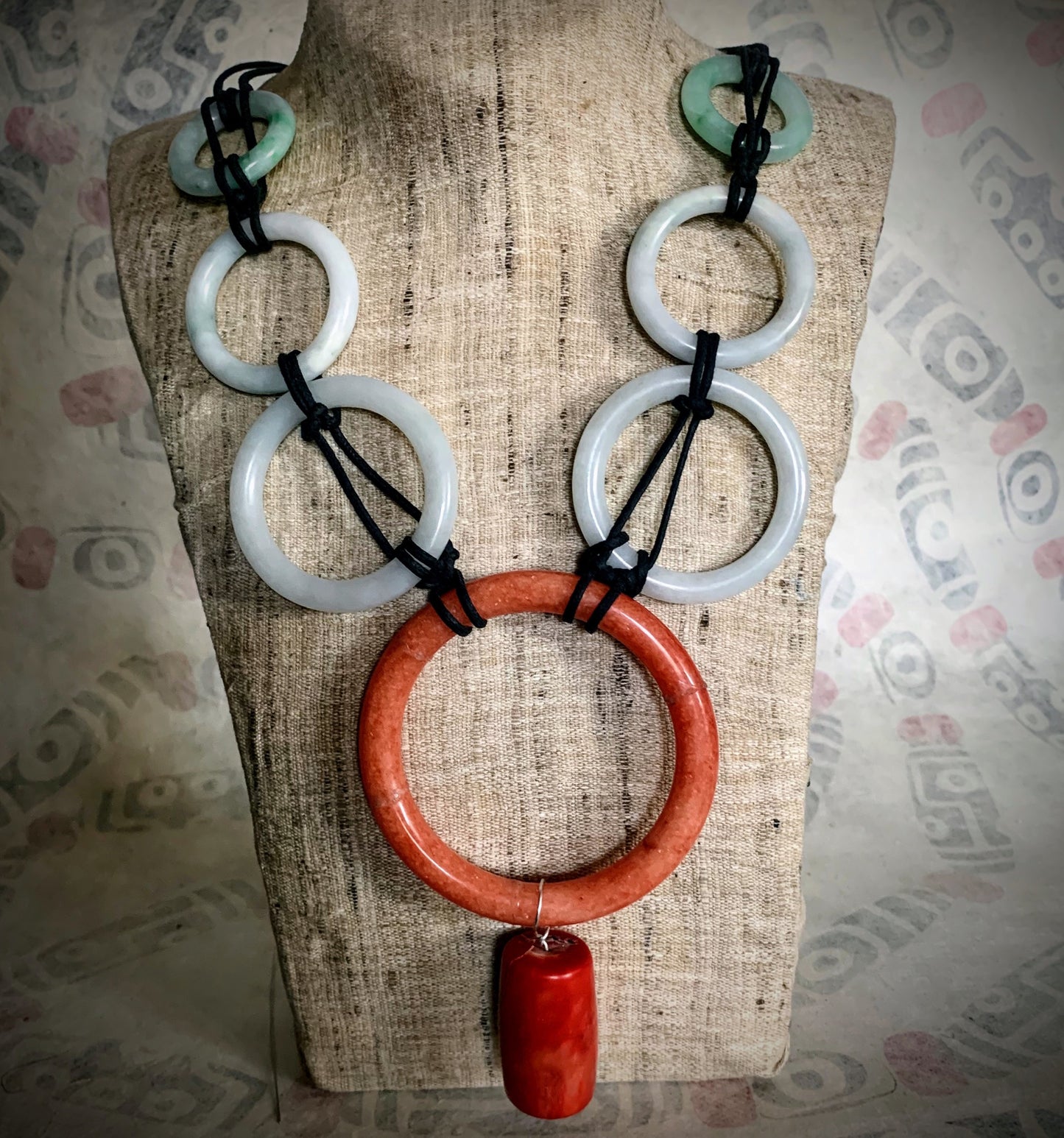A boho jade and agate necklace