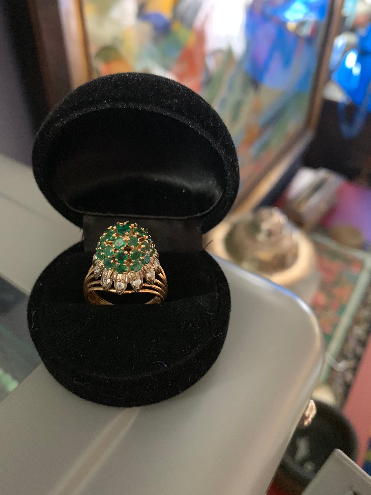 An emerald ring