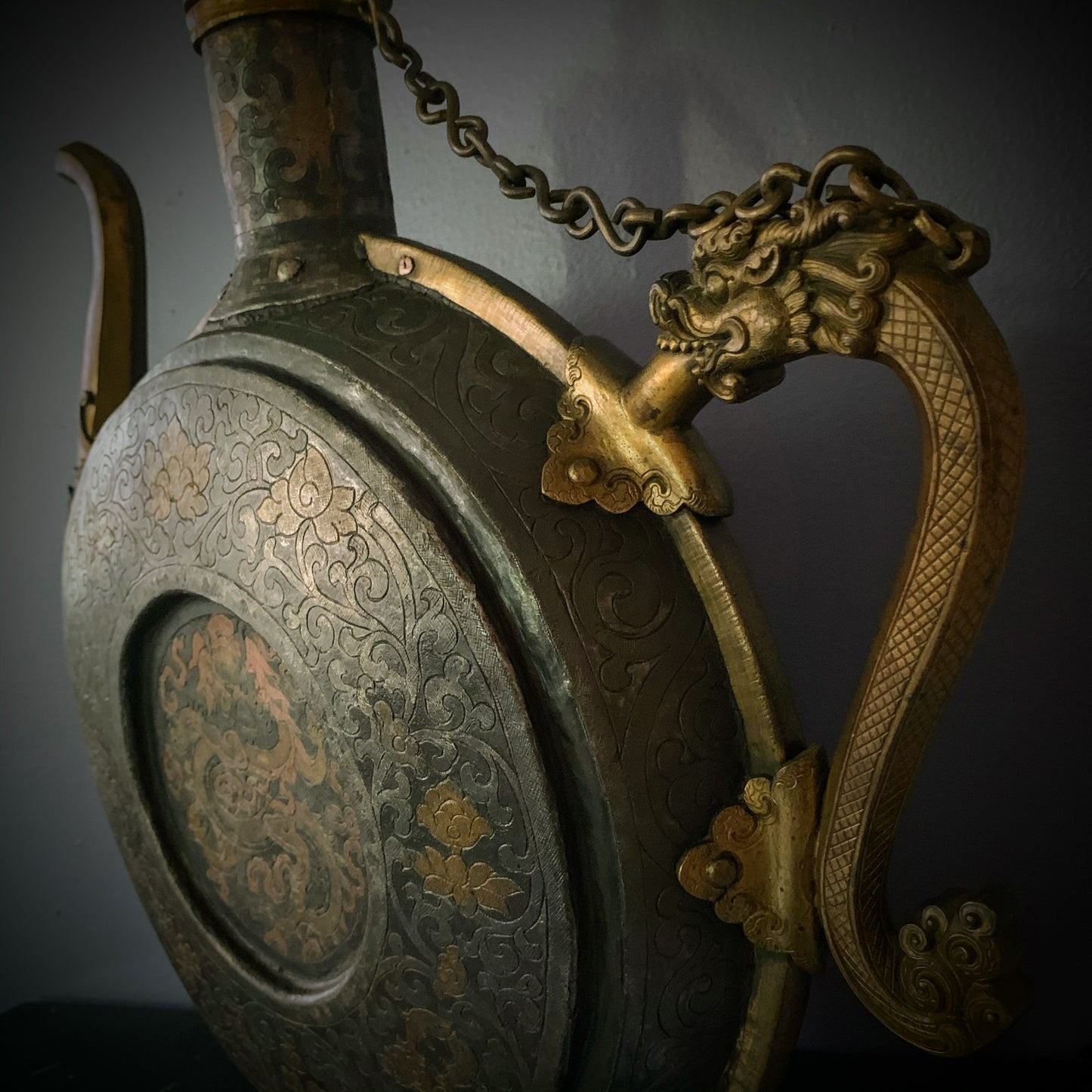 An antique Tibetan beer pitcher