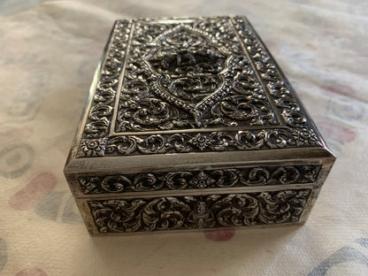 An antique Thai cigar silver box