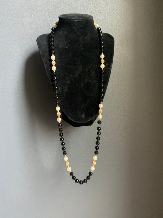 A black agate necklace