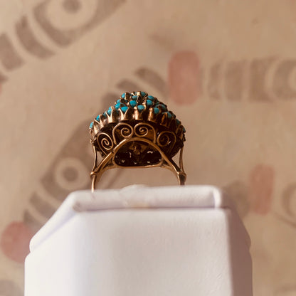 Turquoise and gold ring