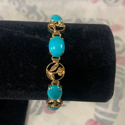 Turquoise bracelet in 14kt gold