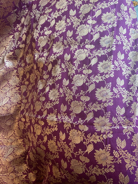 An Aubergene Benarasi saree