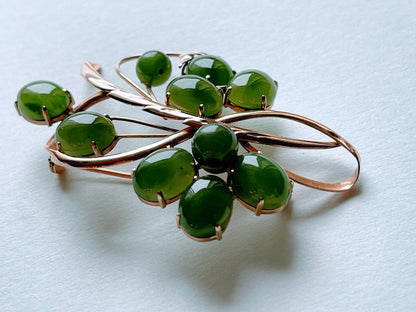Vintage jade brooch