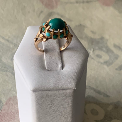 Turquoise and gold ring