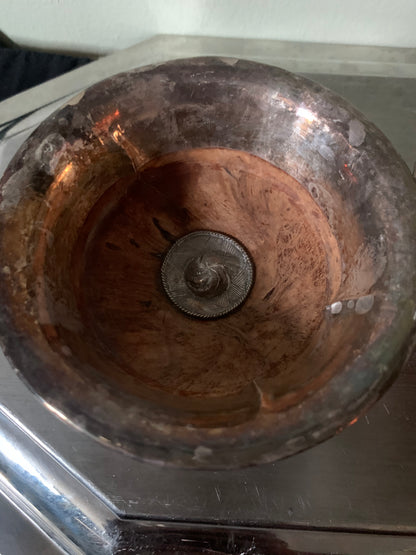 Wooden Tibetan bowls with silver details