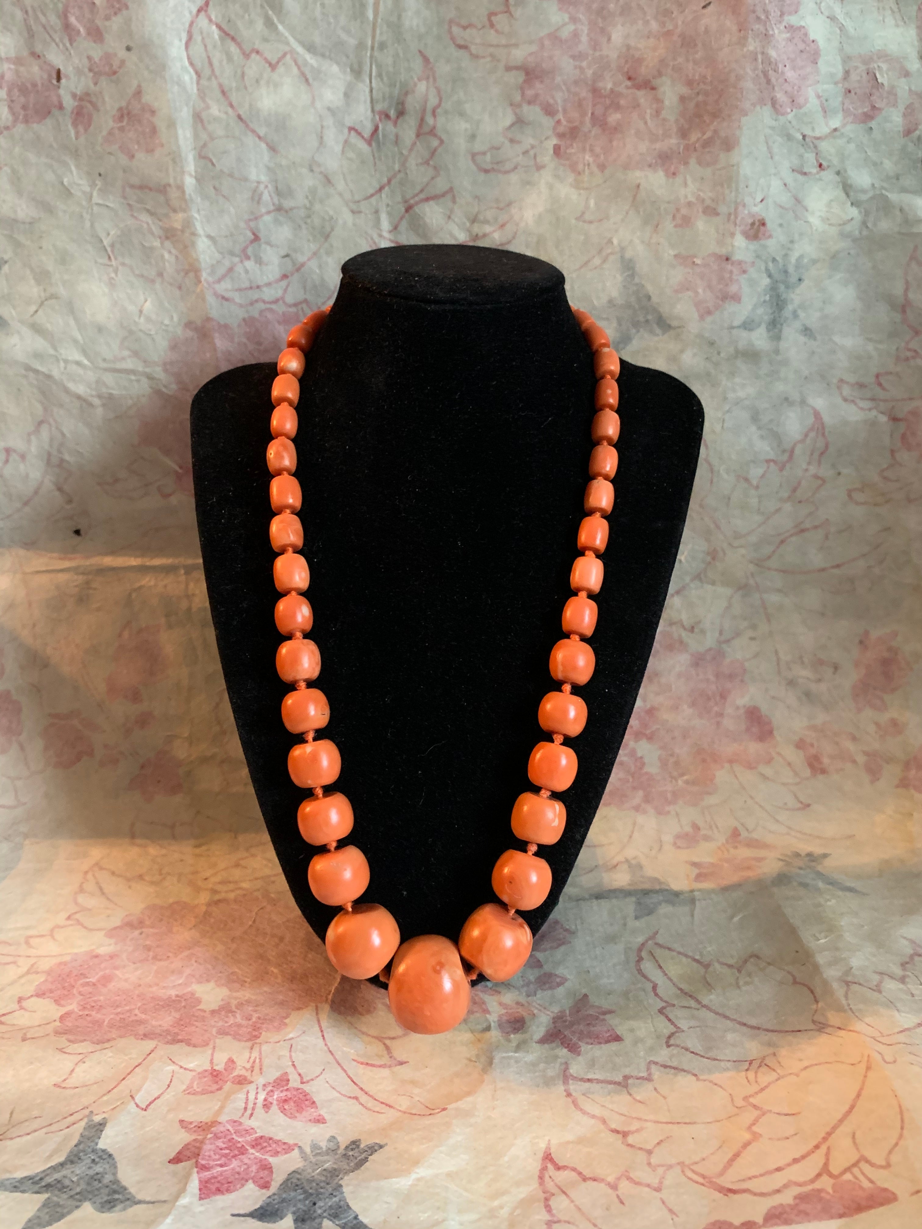 Mediterranean Sea Red Coral Round Bead Two Strands Necklace Vintage 6- –  Mon Coeur Fine Jewelry