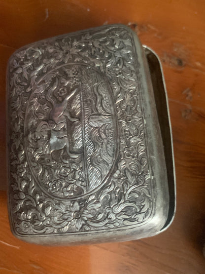 A silver repousse box