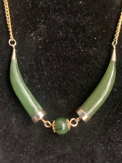 A nephrite jade necklace