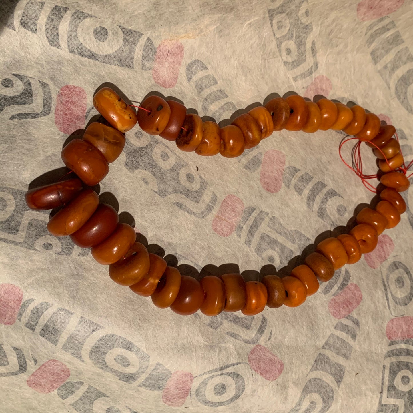 Antique amber beads