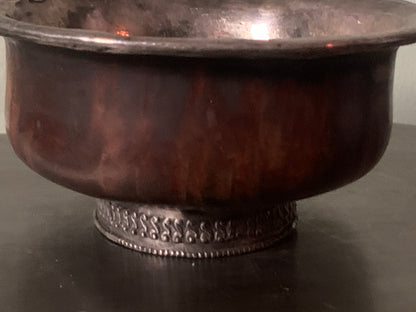 Tibetan wooden cup with silver details