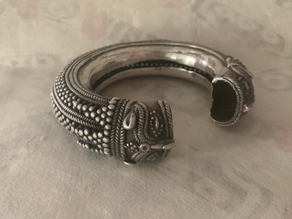 An antique Indian silver cuff bangle
