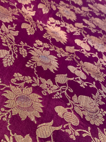 An Aubergene Benarasi saree