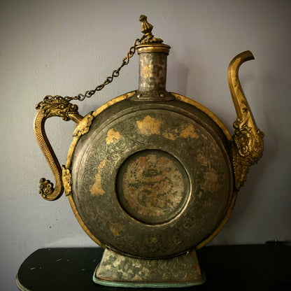 An antique Tibetan beer pitcher
