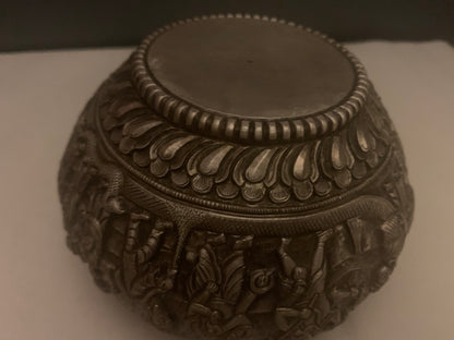 A silver bowl