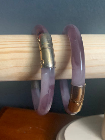 Lavender jade glass bangles