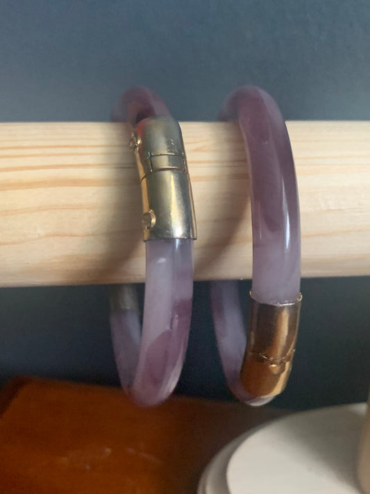 Lavender jade glass bangles