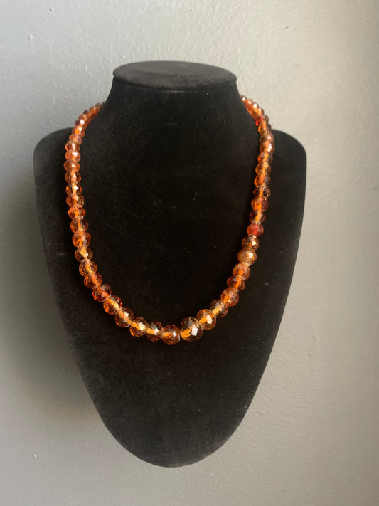 Vintage faceted amber necklace