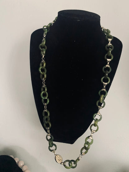 A vintage nephrite necklace