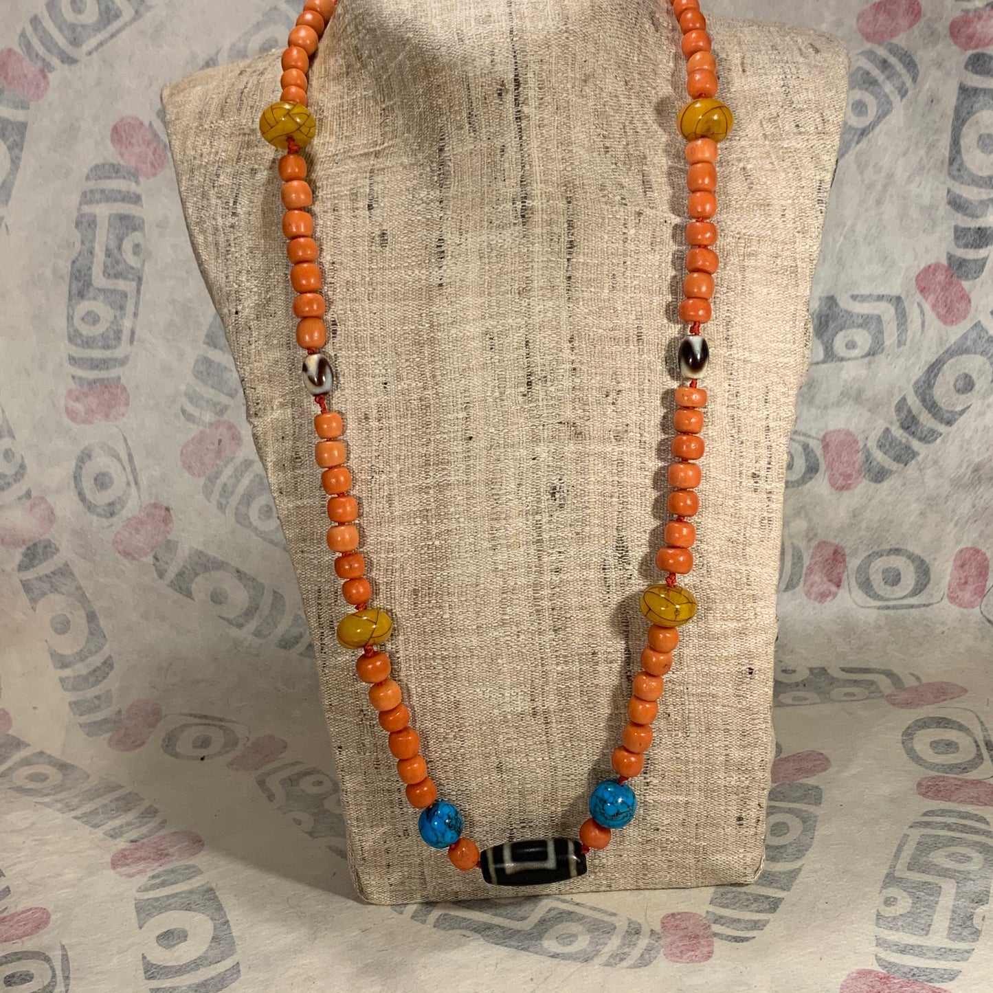 Necklace with vintage beads