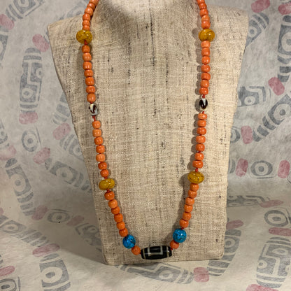 Necklace with vintage beads