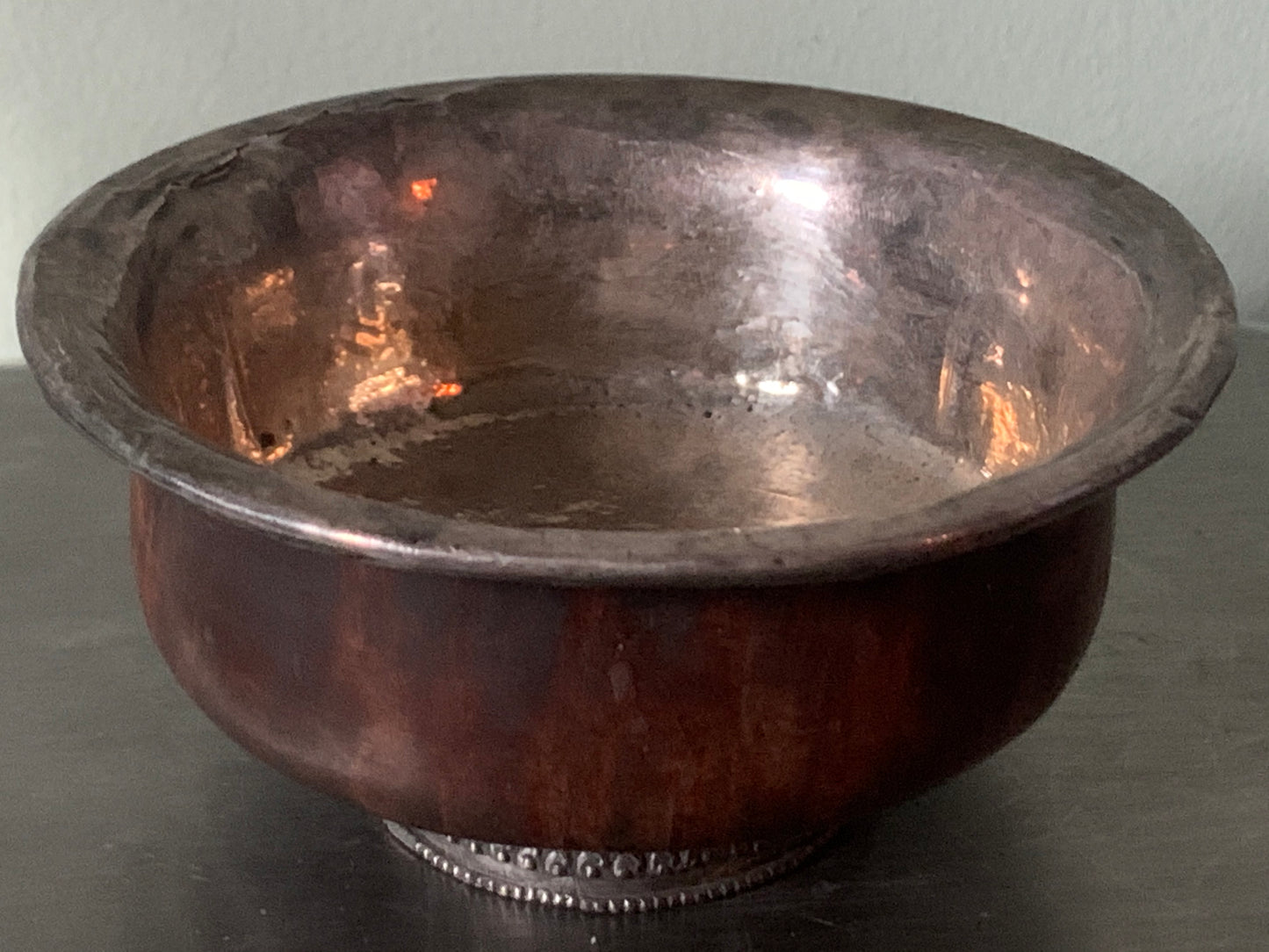 Tibetan wooden cup with silver details