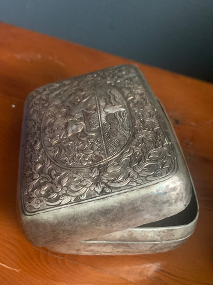 A silver repousse box