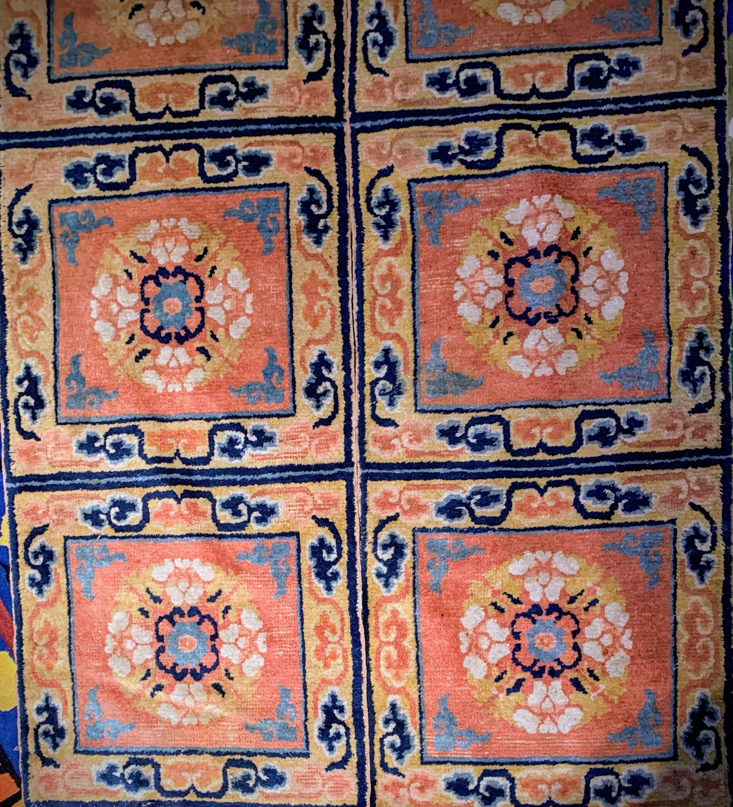A pair of antique monastery runner carpets
