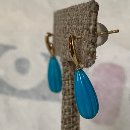 A pair of turquoise earrings