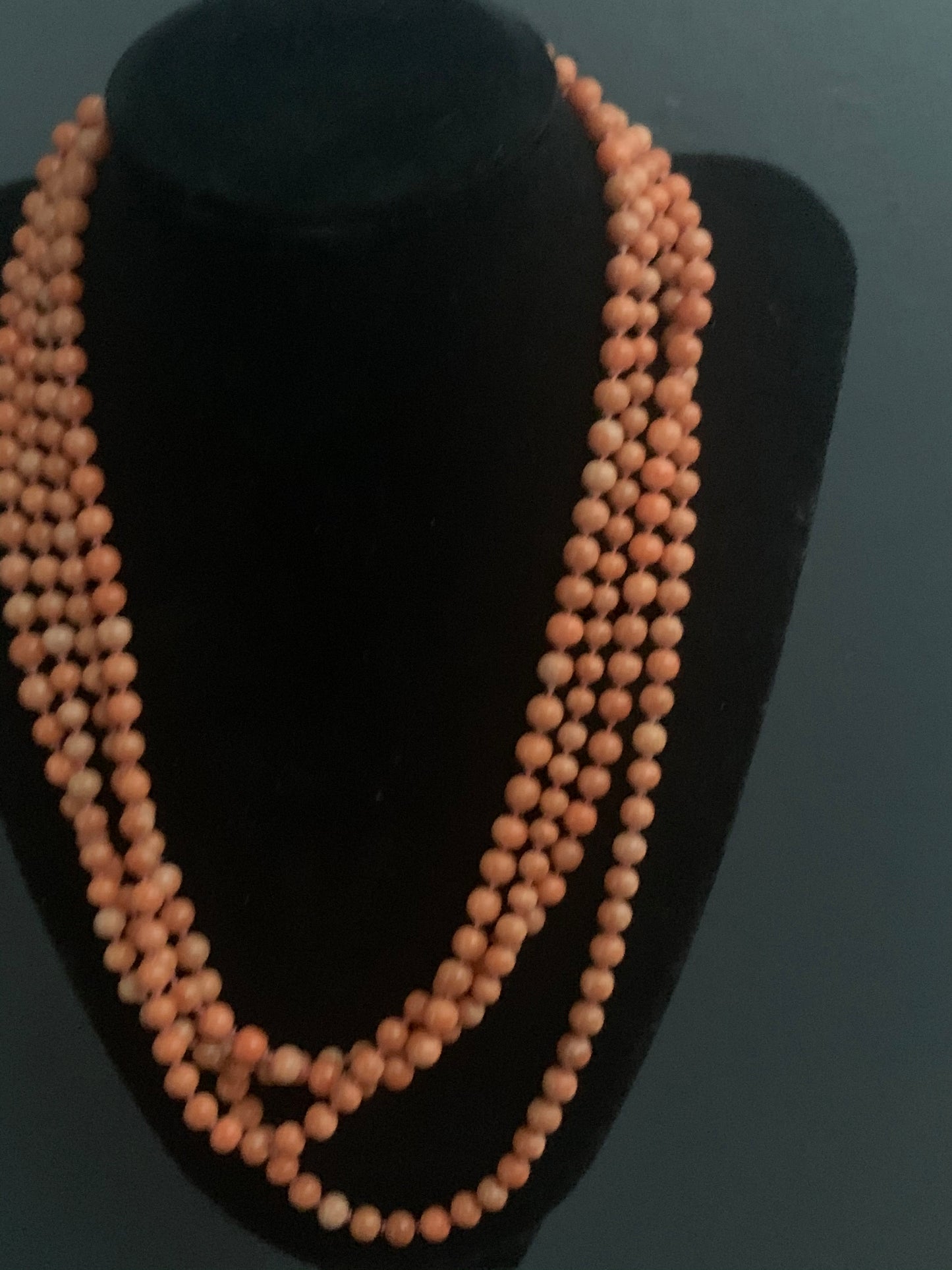 A vintage coral necklace.