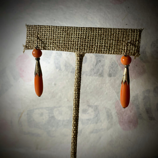 A vintage coral earring