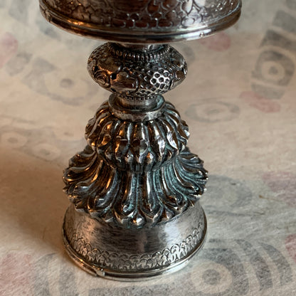 A silver Tibetan butterlamp