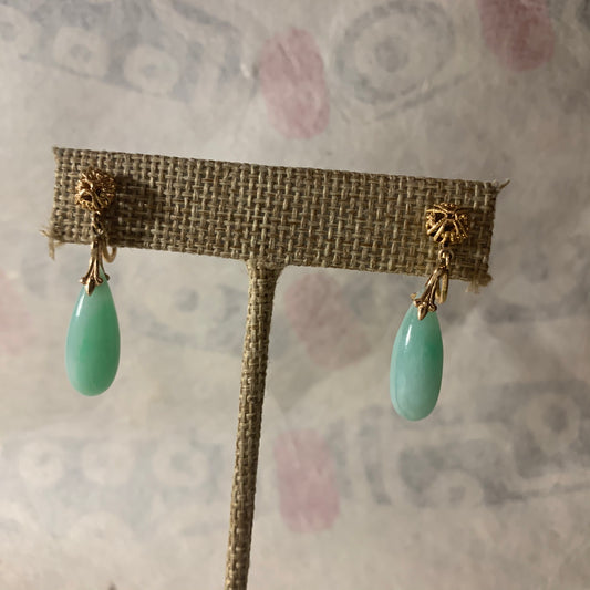 Vintage jade drop earrings