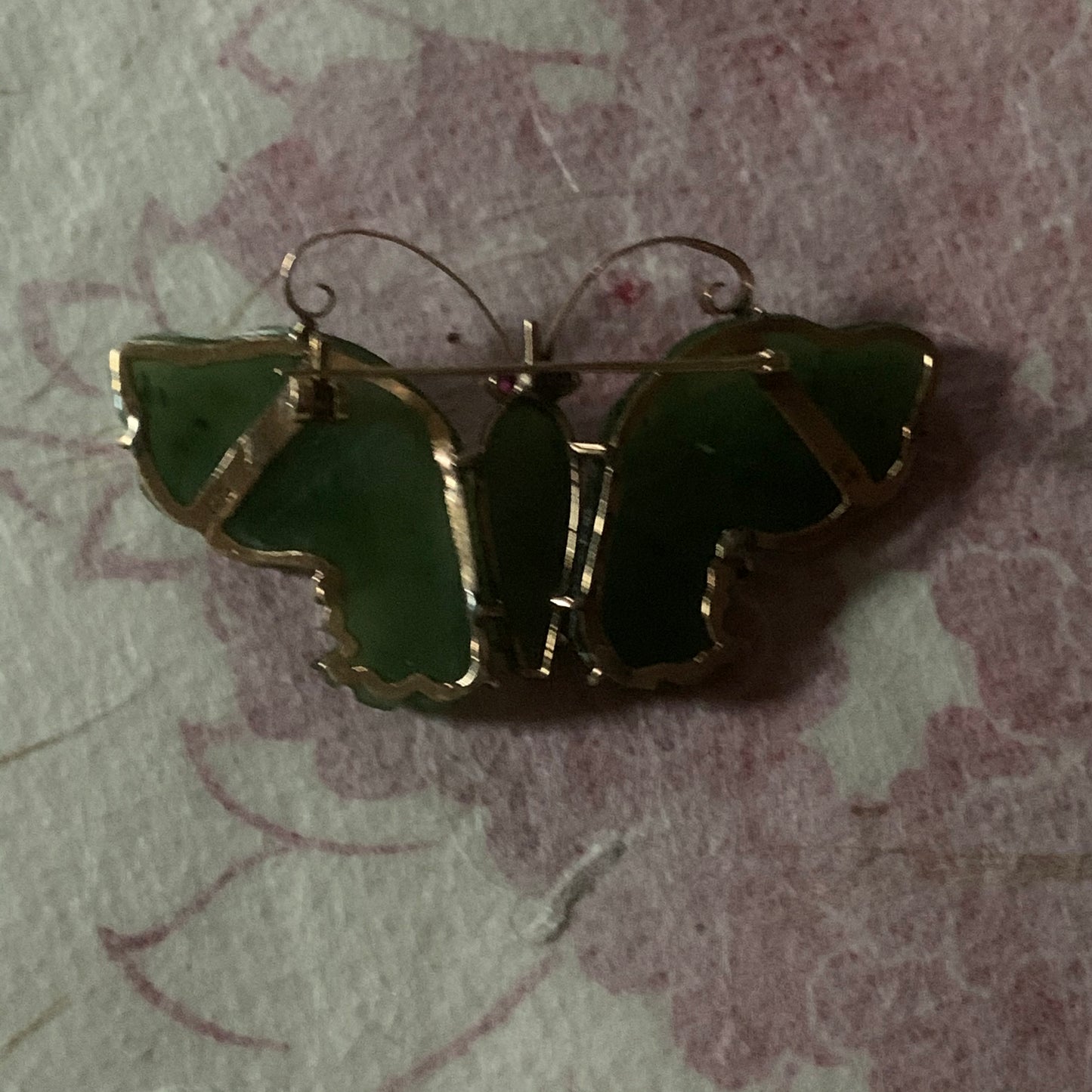 Nephrite jade brooch