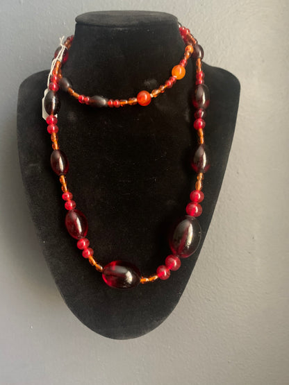 A faux amber necklace
