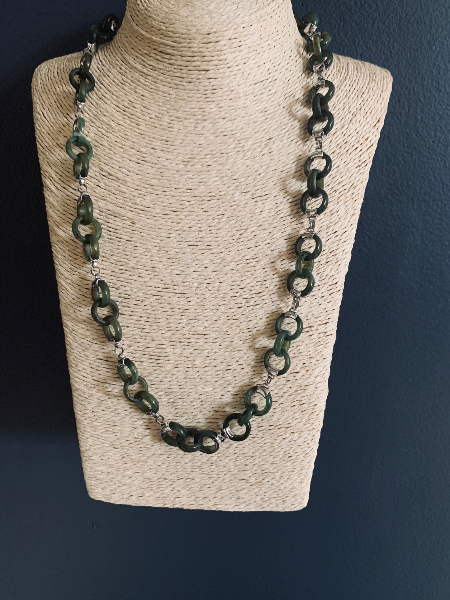 A vintage nephrite necklace