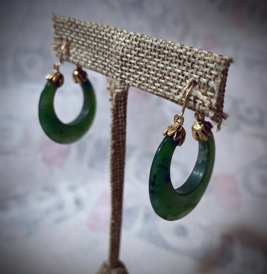 Jade / nephrite hoop ear rings