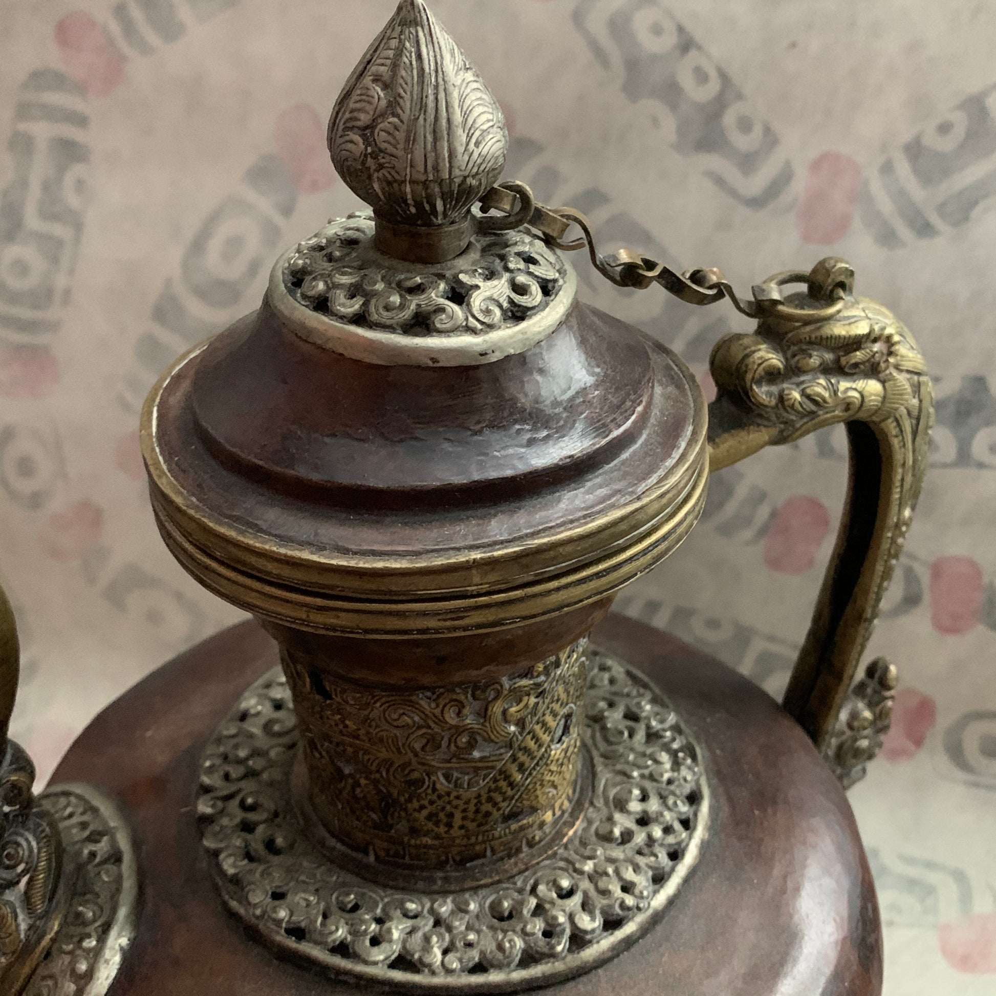 Tibetan Brass Teapot with Antique Finish, 5.5 inches