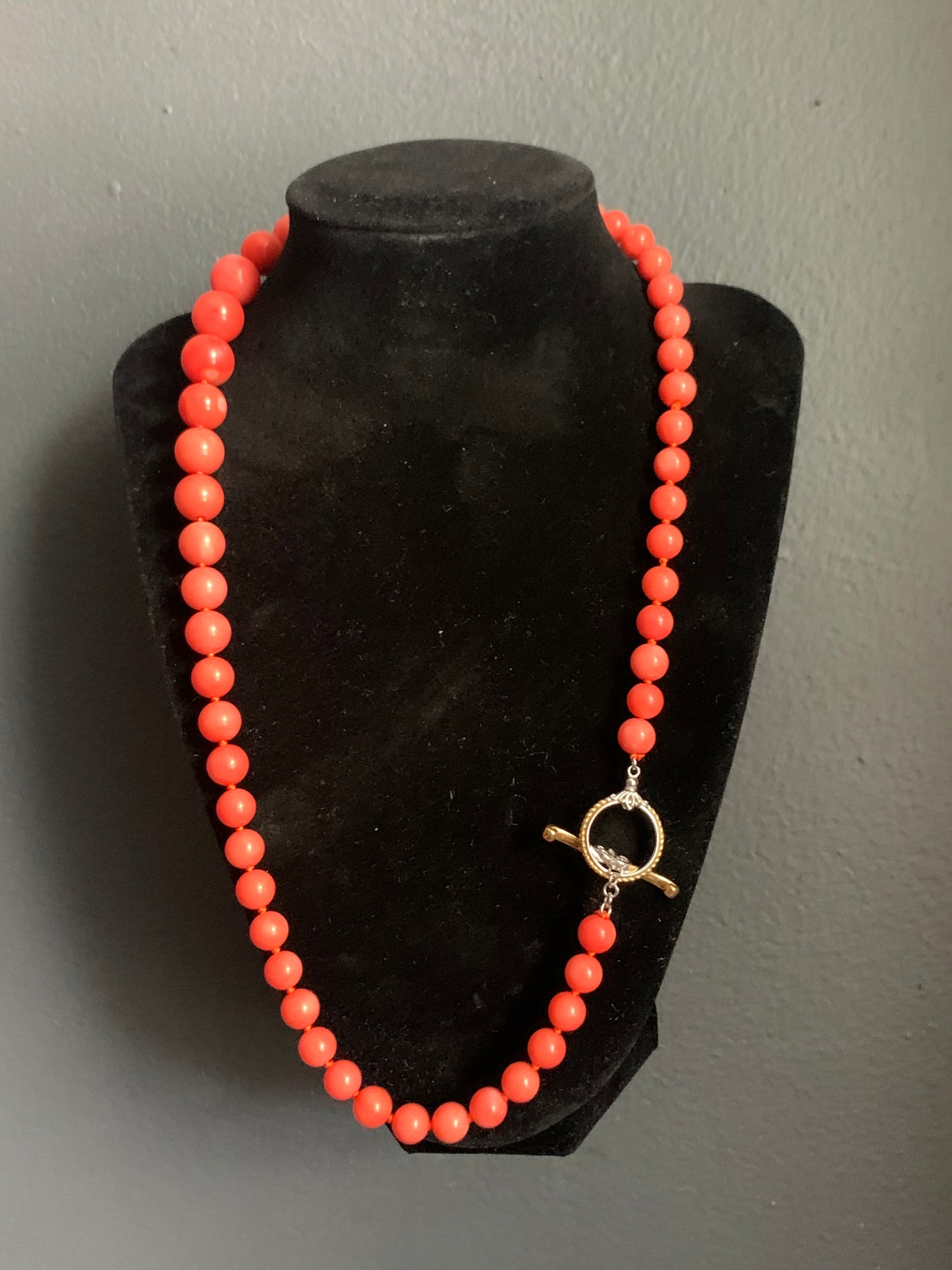 A coral like bead necklace