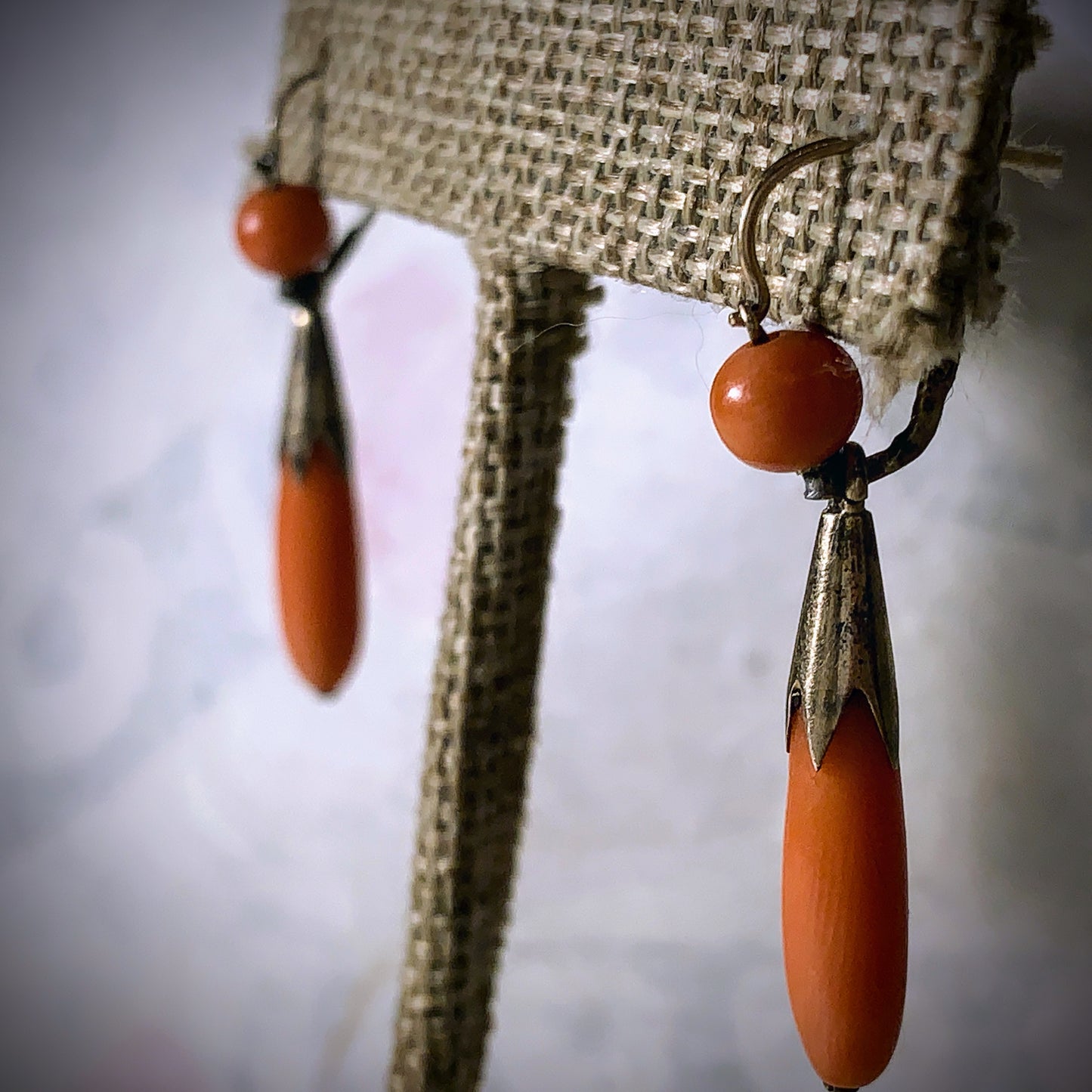 A vintage coral earring
