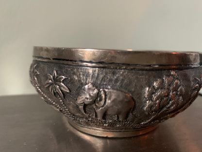 Silver repousse bowl