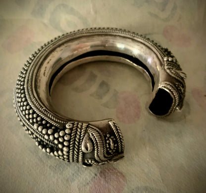 An antique Indian silver cuff bangle